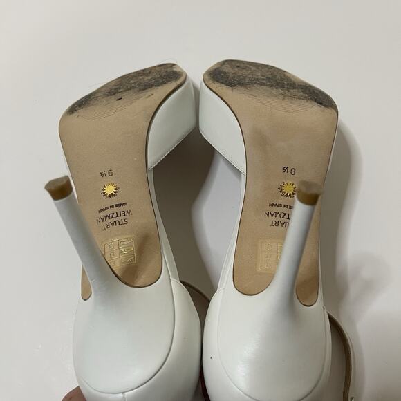 Stuart Weitzman Women's Nudistia 75 Ankle Strap High Heel Sandals white size 9.5 - Picture 6 of 6